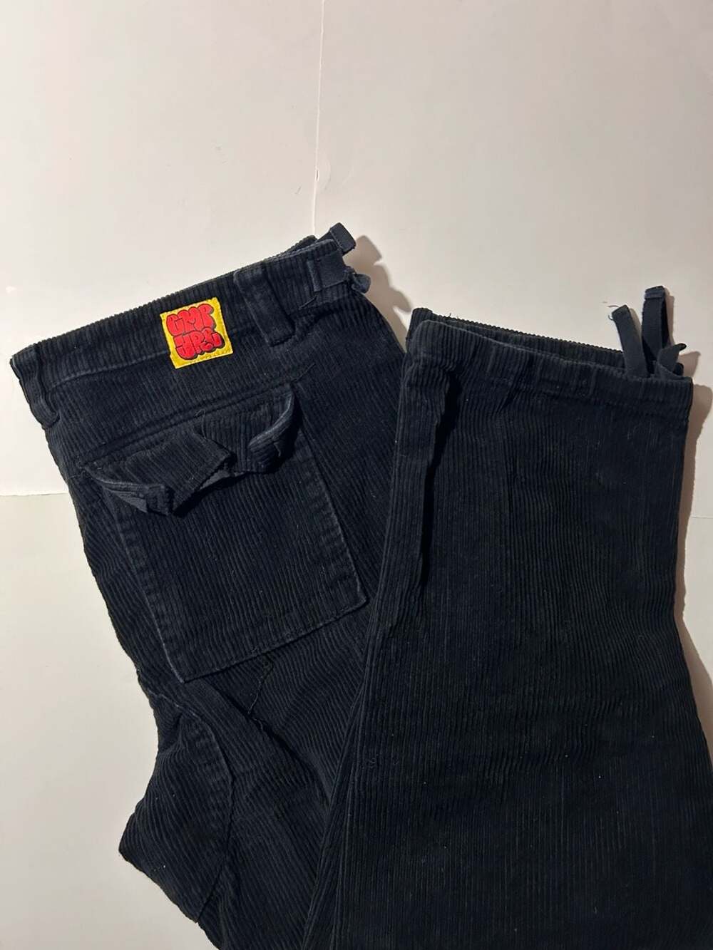 Empyre Relax Fit Black Corduroy Cargo Pants